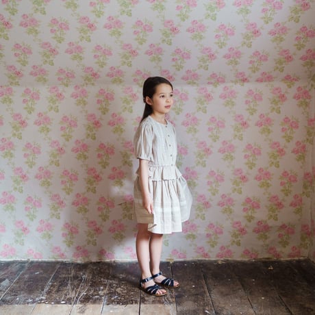 【 little cotton clothes 】Ira Skirt Straw Check