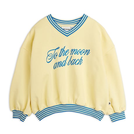 【 MINI RODINI 】To the moon emb sweatshirt - Yellow