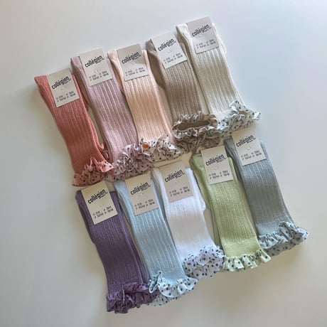 【 Collegien 】2976 Maud - Polka Dots Ruffle Knee-high Socks