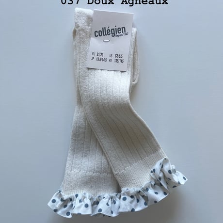 【 Collegien 】2976 Maud - Polka Dots Ruffle Knee-high Socks