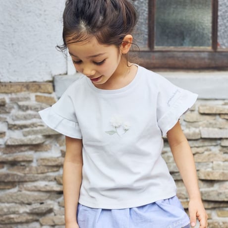 【 Jamie kay 】 JKCT262904 ﾌﾗﾜｰPTﾁｭｰﾙﾓﾁｰﾌTｼｬﾂ LBLU（size 90~120）