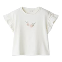 【 Jamie kay 】 JKCT262904 ﾌﾗﾜｰPTﾁｭｰﾙﾓﾁｰﾌTｼｬﾂ OWHT （size 90~120）