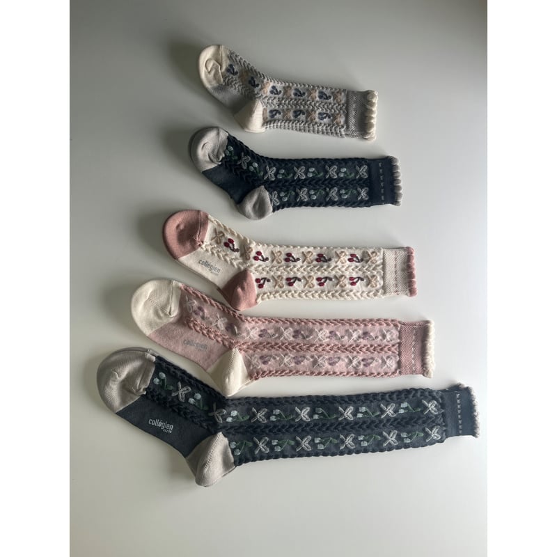 Collegien 】Cerise - Jacquard Cherries and Bow