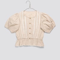 【 little cotton clothes 】Florrie Blouse Straw Check