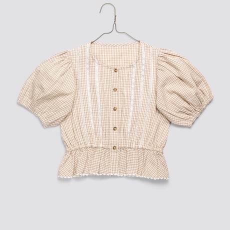 【 little cotton clothes 】Florrie Blouse Straw Check