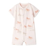 【 gelato pique 】 PBCO262462 ｼｰｻｲﾄﾞｷｬｯﾄ柄半袖ﾛﾝﾊﾟｰｽ PNK（size70,80）