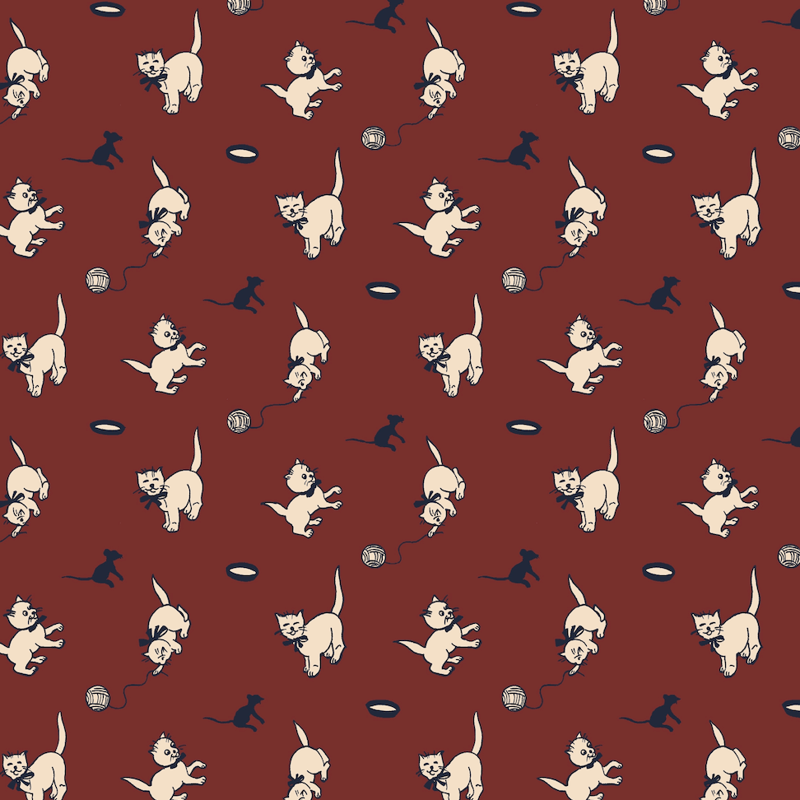 Misha&Puff】Paloma Top (Madder Root Cat & Mouse