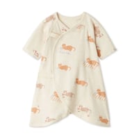 【 gelato pique 】 PBCO262463 新生児ｼｰｻｲﾄﾞｷｬｯﾄ柄ｺﾝﾋﾞ肌着 OATMEAL（size50））
