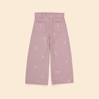 【 Apolina 】 CASEY 70'S ALL OVER EMBROIDERY JEAN - LILAC (5-7y,7-9y)