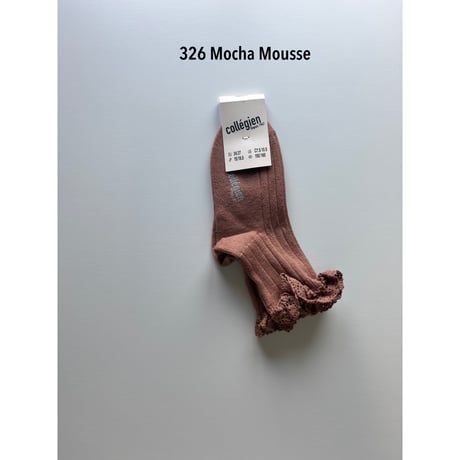 【Collégien】3455 Lili - Lace Trim Ribbed Ankle Socks