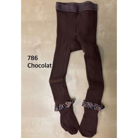 【 Collegien 】6003 Adelaïde - Tartan Ruffle Ribbed Tights