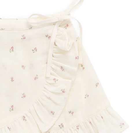 【 Jamie kay 】 JKFS262006 ﾓｽﾘﾝﾗｯﾌﾟｽｶｰﾄWillow Rose OWHT （size 90~120）