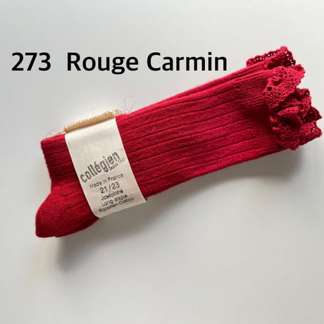 【Collégien】2954 Joséphine Lace Trim Knee-High socks
