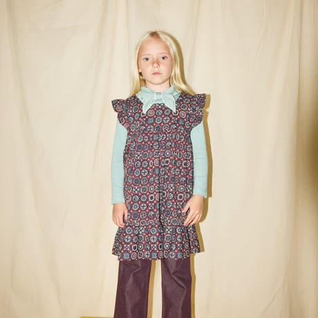 【Misha&Puff】Ruffle Sleeve Dress (Madder Root Folk Tile)