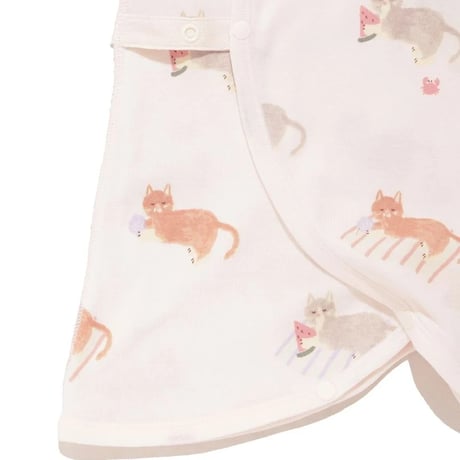 【 gelato pique 】 PBCO262463 新生児ｼｰｻｲﾄﾞｷｬｯﾄ柄ｺﾝﾋﾞ肌着 PNK（size50）
