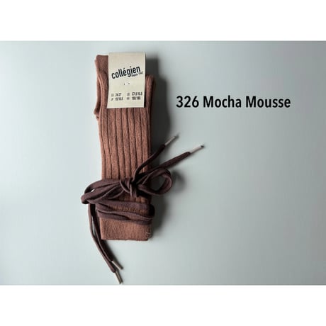 【Collégien】 2990 Anastasie- Lace-up Ribbed Knee-high Socks