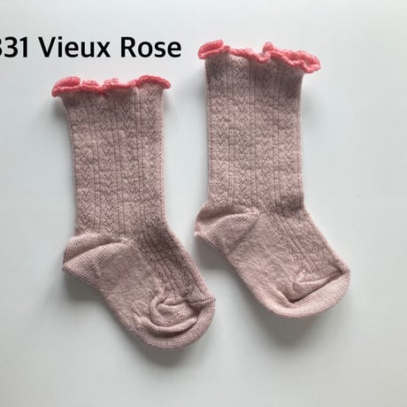 【COLLEGIEN 】5557  AMBRE - lettuce trim merino socks