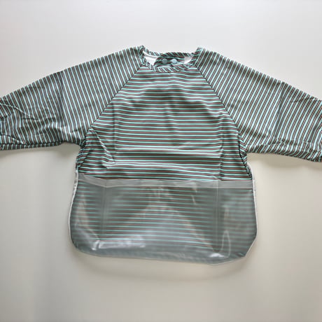 【mik＋】Original Raglan Sleeve Apron - Chocolate  Mint Stripe（S/M/L）