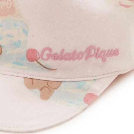 【 gelato pique 】 PBGH262528 BABYｱｲｽｸﾘｰﾑﾍﾞｱ柄ｷｬｯﾌﾟ PNK