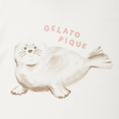 【 gelato pique 】 PKCT262452 KIDS冷感ｼｰｱﾆﾏﾙ柄ﾜﾝﾎﾟｲﾝﾄT PNK（size 90~120）