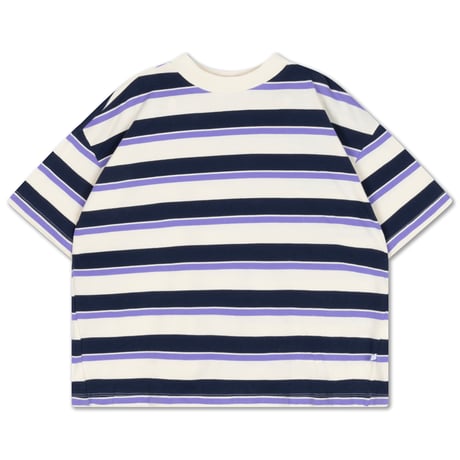 Drop1【Repose AMS】 boxy tee-cream teal glacier stripe