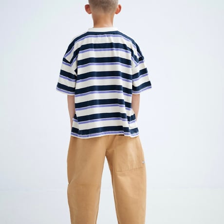 Drop1【Repose AMS】 boxy tee-cream teal glacier stripe