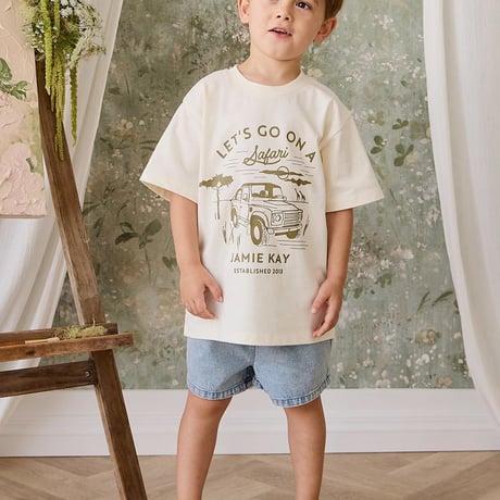 【 Jamie kay 】 JKCT262067 半袖ｻﾌｧﾘTｼｬﾂ Parchment OWHT （size 80~100）