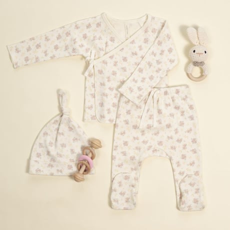 【Quincy Mae】WRAP TOP + FOOTED PANT SET || FLOWER FIELD