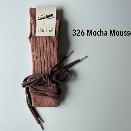 【Collégien 】 2990 Anastasie- Lace-up Ribbed Knee-high Socks