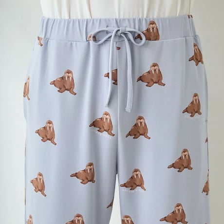 【 gelato pique 】 PMCP262282 HOMME接触冷感ｼｰｱﾆﾏﾙ柄ハーフパンツ BLU（メンズsize M, L）