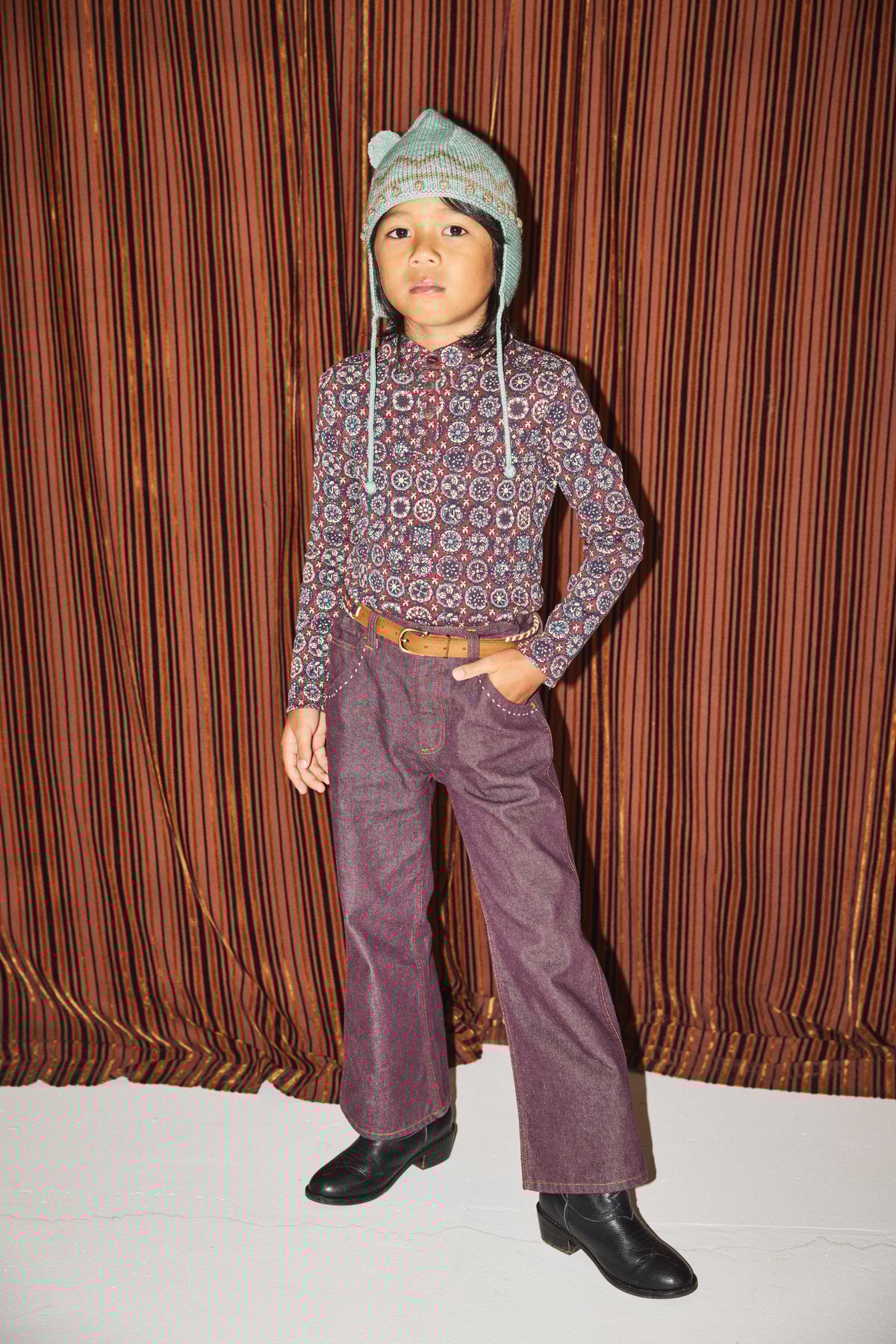 Misha&Puff】Zig Zag Pointy Peak Hat (Sage) | MI