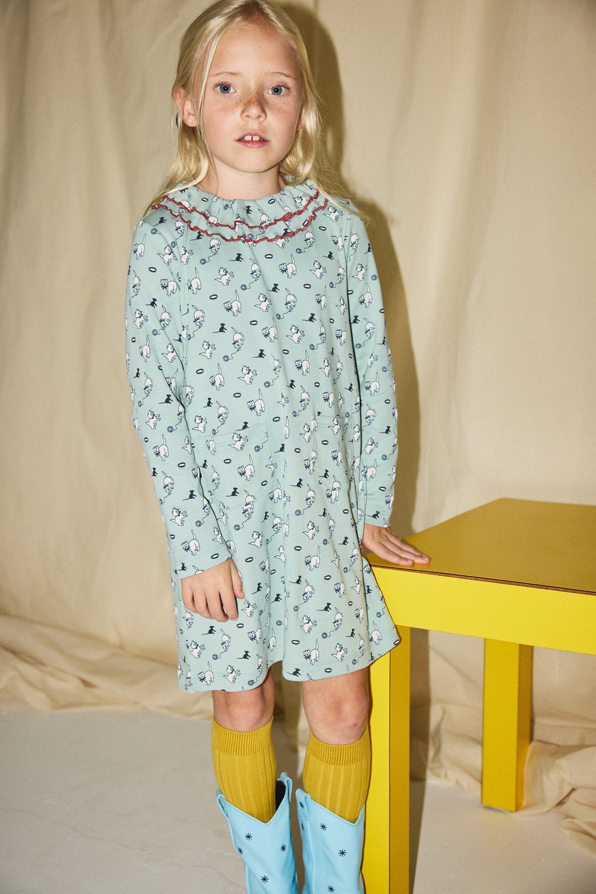 新品・未使用♡ misha&puff sweetheart dress ♡ Misha&Puff】Sweetheart Dress (Sage Cat & Mouse)