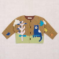 【Misha&Puff】 CATSCAPE APPLIQUE CARDIGAN (COLA PAINTERLY STRIPE)