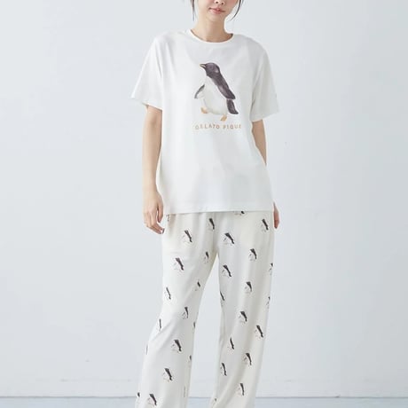 【 gelato pique 】 PWCP262280 接触冷感ｼｰｱﾆﾏﾙ柄ﾛﾝｸﾞﾊﾟﾝﾂ YEL