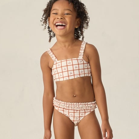 【 Rylee + Cru 】ROUCHED BIKINI || CHERRY CHECK