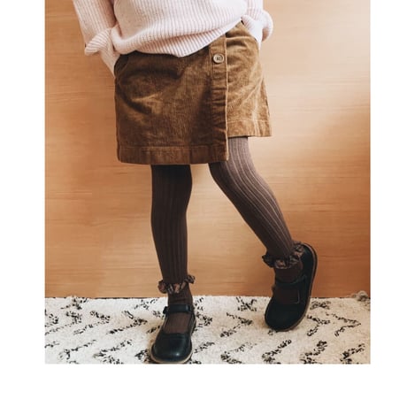 【 Collegien 】6003 Adelaïde - Tartan Ruffle Ribbed Tights