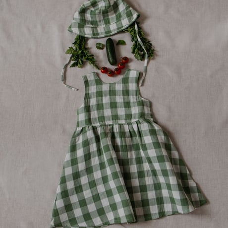 【organic zoo】 Dill Gingham Bucket Sun Hat
