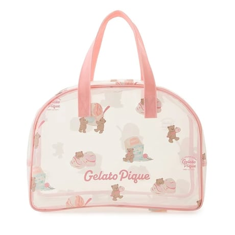 【 gelato pique 】 PKGB262531  KIDSｱｲｽﾍﾞｱ柄PVCﾌﾟｰﾙﾊﾞｯｸﾞ  PNK