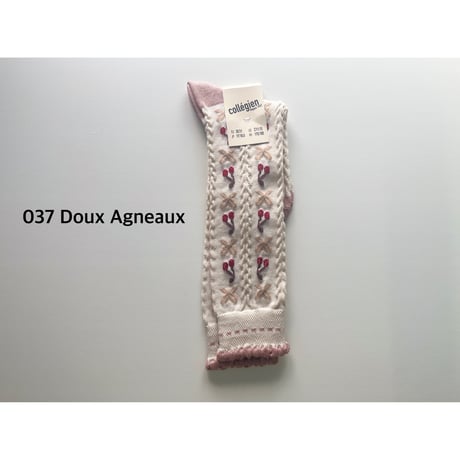【 Collegien 】Cerise - Jacquard Cherries and Bows Knee-high Socks