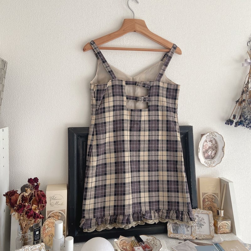 BUBBLES タータンチェックキャミワンピース | anonymous