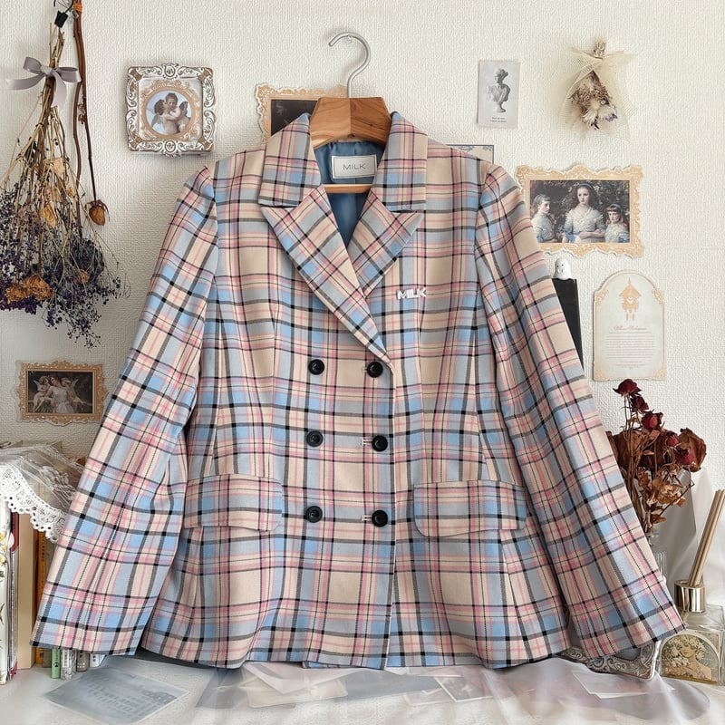 MILK TEDDY CHECK ジャケット MILK TEDDY CHECK ジャケット
