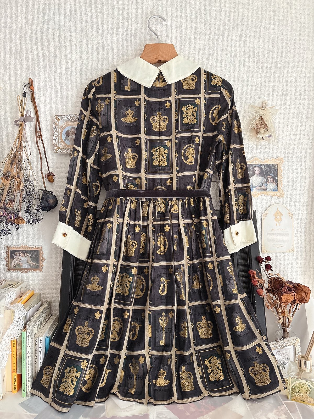 Jane Marple 花柄城プリントワンピース Jane Marple 花柄城プリントワンピース