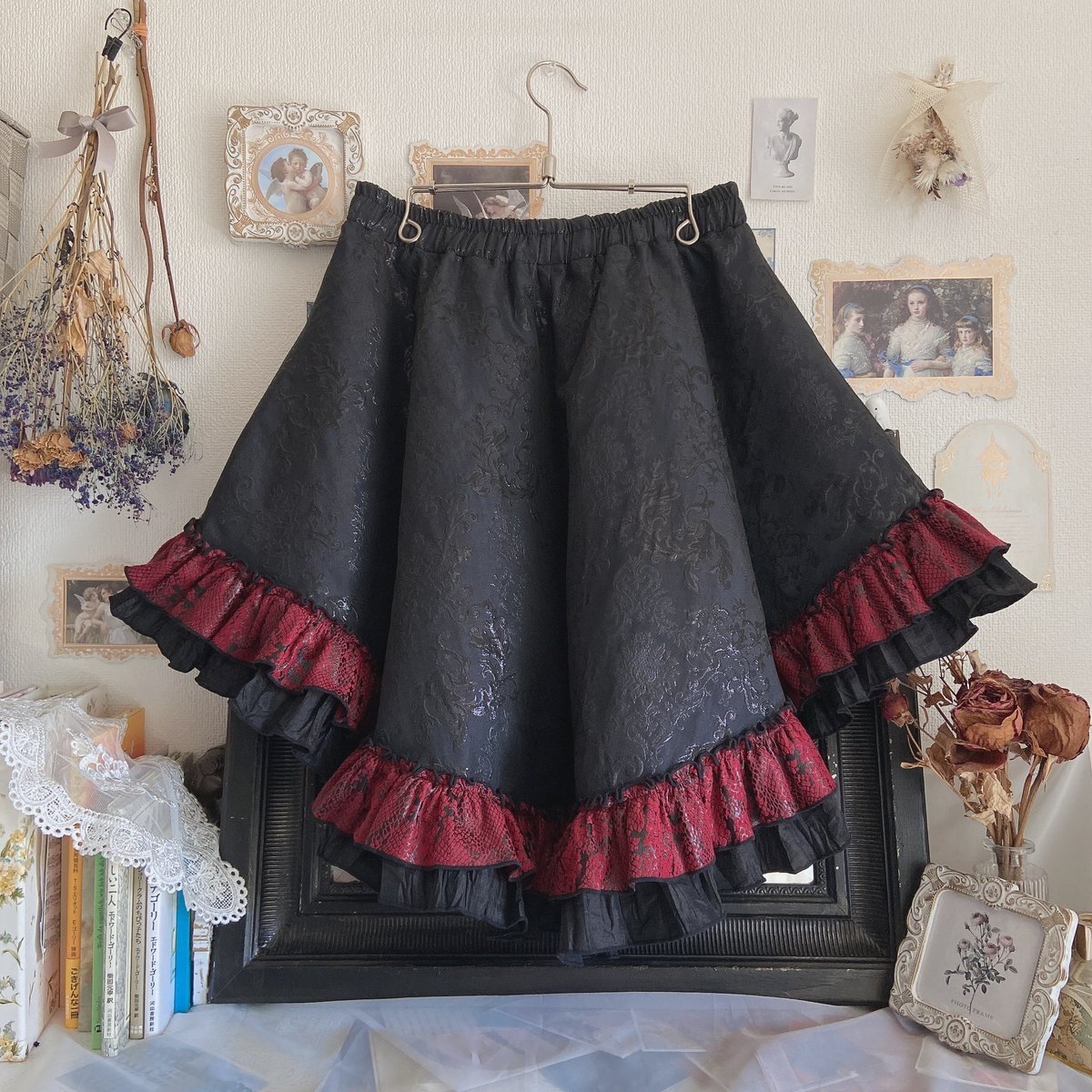 Qutie Frash フィッシュテールスカート フィッシュテールスカート 黒 フレアスカート Swaying motion