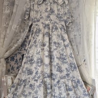 しまむら　m♡petit by misako トワルドジュイ柄セーラーカラーワンピース