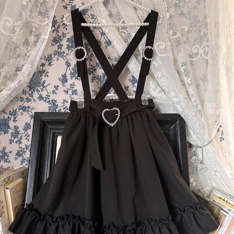 DEAR MY LOVE ストーンバックルサスフリルスカート