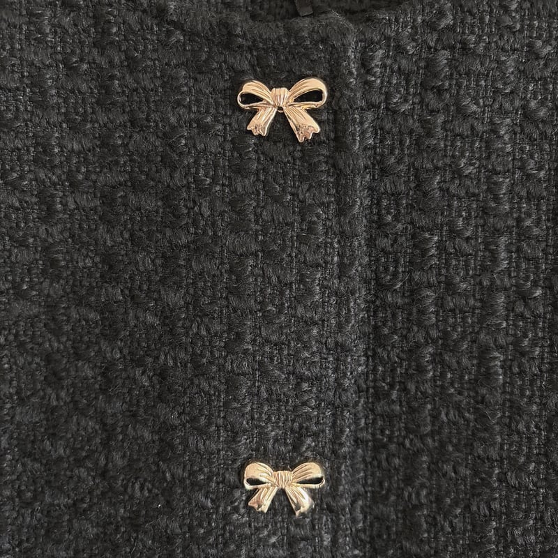 ZARA ループボタン付きテクスチャードジャケット | anonymous