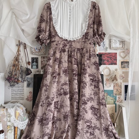 しまむら　m♡petit by misako トワルドジュイ柄ワンピース