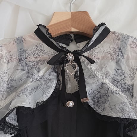 ROJITA 花柄シアースリーブフレアーワンピース