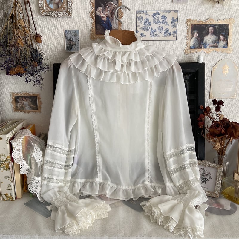 Angelic Pretty Elegant Frillブラウス 白 Lacy Frill Blouse (2020