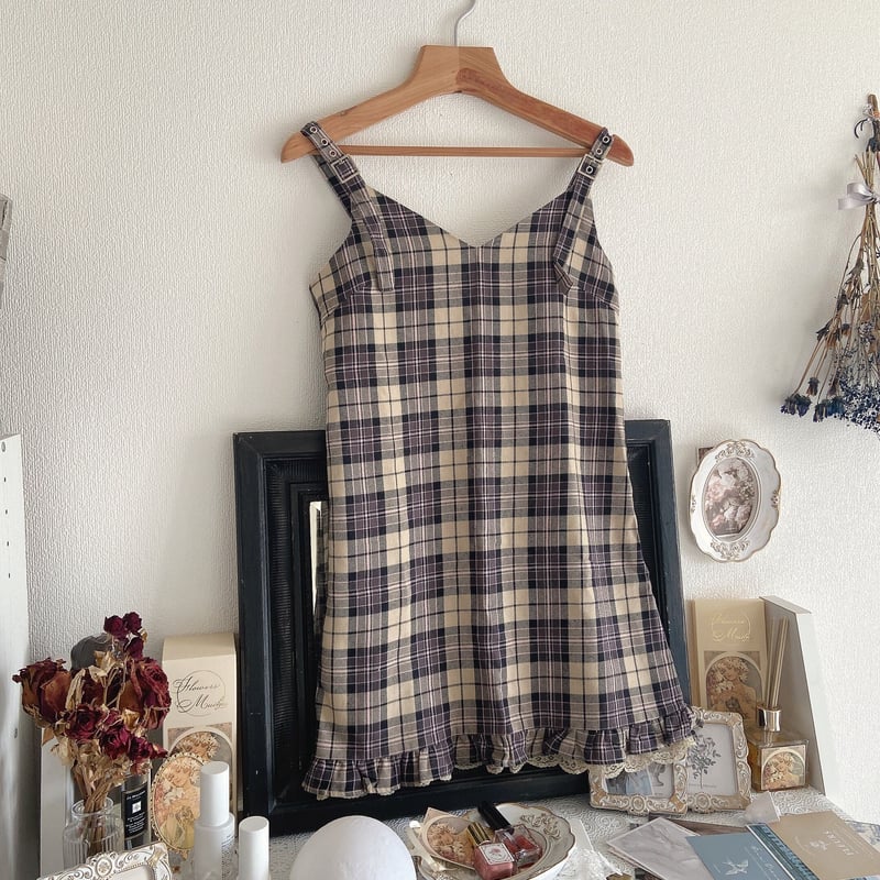 BUBBLES タータンチェックキャミワンピース | anonymous